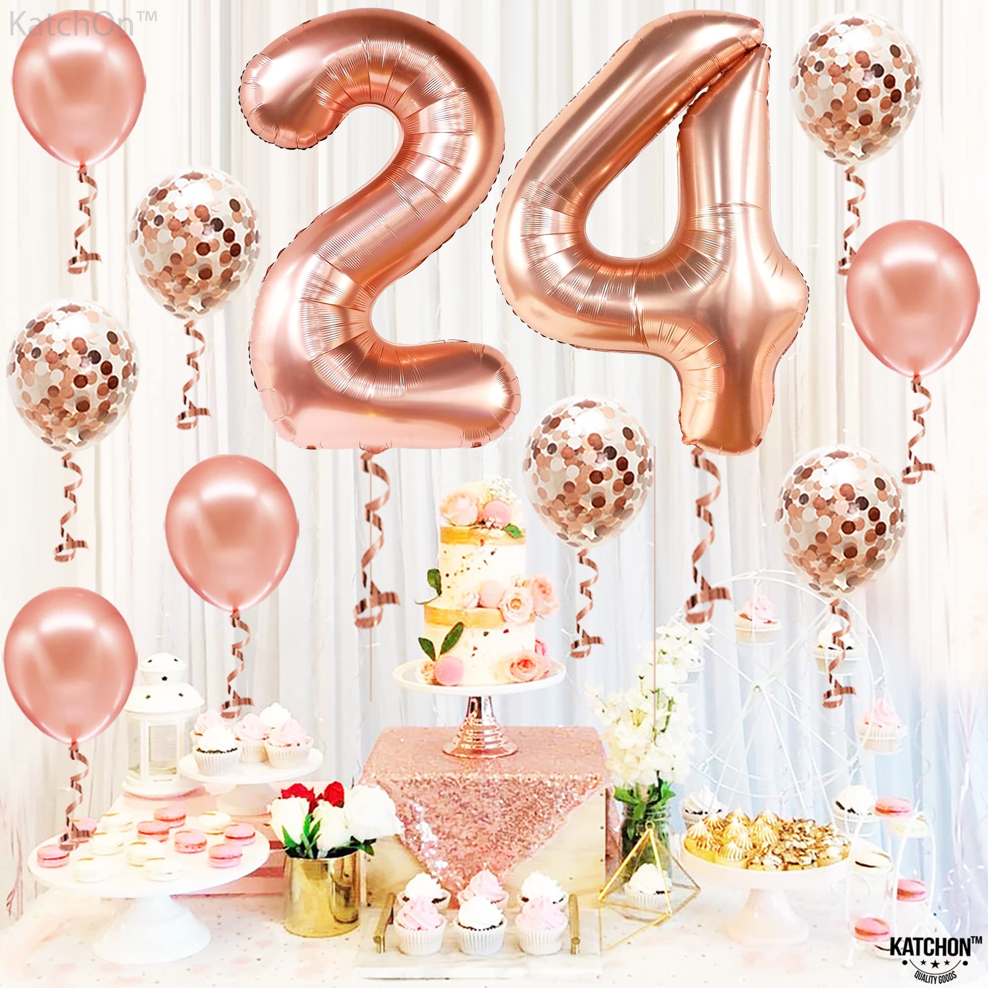 Amazon | KatchOn(カッチオン) ローズゴールド 24個のバルーン